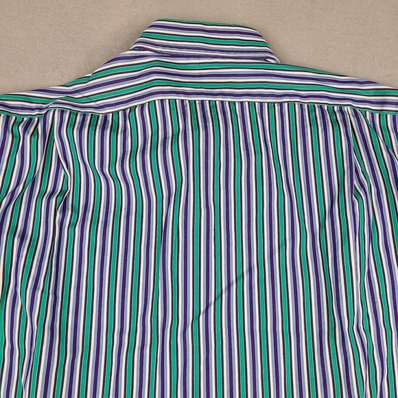 Polo‎ Ralph Lauren Shirt Men's Medium 15 1/2 Striped Curham Classic Fit Button - Picture 7 of 12